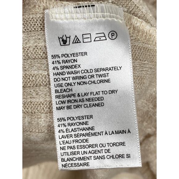 Urban Outfitter Beige Ribbed Knit Sweater Batwing Oversized Size XS - Picture 4 of 8